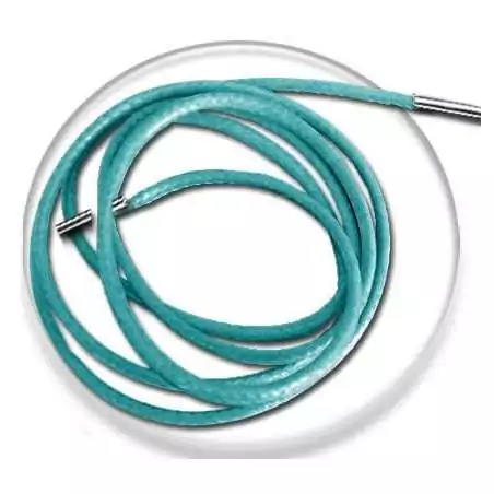 Lacets fins cirés en bleu-vert canard pour vos chaussures