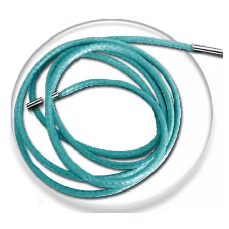 Lacets fins cirés en bleu-vert canard pour vos chaussures