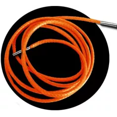 Lacets fins cirés en orange fluo pour vos chaussures