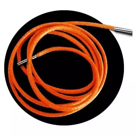 Lacets fins cirés en orange fluo pour vos chaussures Lacets fins cirés en orange fluo pour vos chaussures