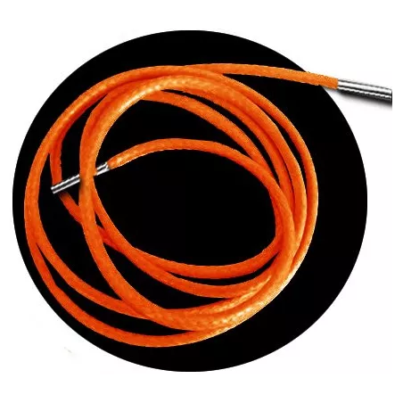 Lacets fins cirés en orange fluo pour vos chaussures