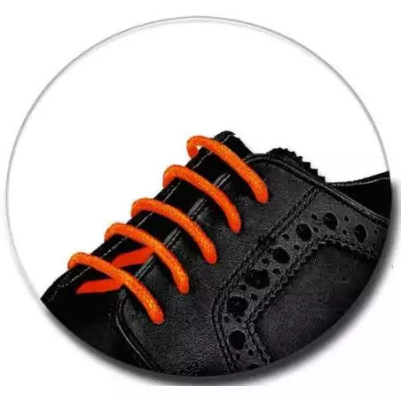 Lacets fins cirés en orange fluo pour vos chaussures Lacets fins cirés en orange fluo pour vos chaussures