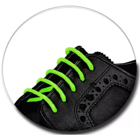 Lacets fins cirés en verts fluo pour vos chaussures