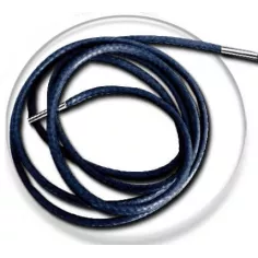 Lacets fins cirés en bleu marine pour vos chaussures