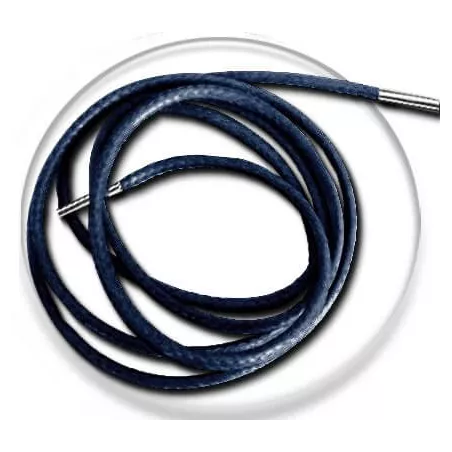 Lacets fins cirés en bleu marine pour vos chaussures