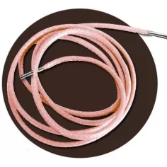Lacets fins cirés roses-orangés pêche pour vos chaussures