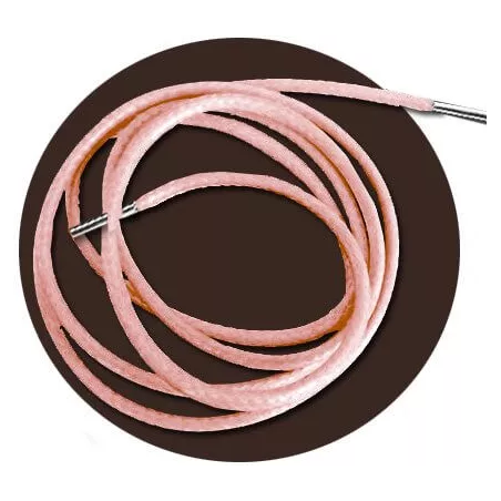 1 paire x lacets fins cirés roses pêche