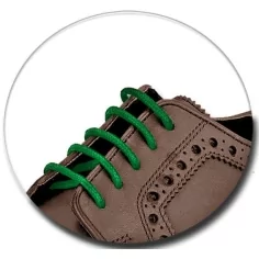 Lacets fins cirés en vert gazon pour vos chaussures 2