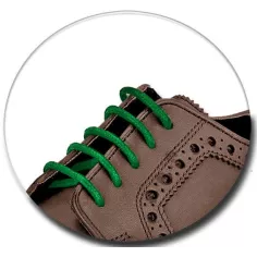 Lacets fins cirés en vert gazon pour vos chaussures 2