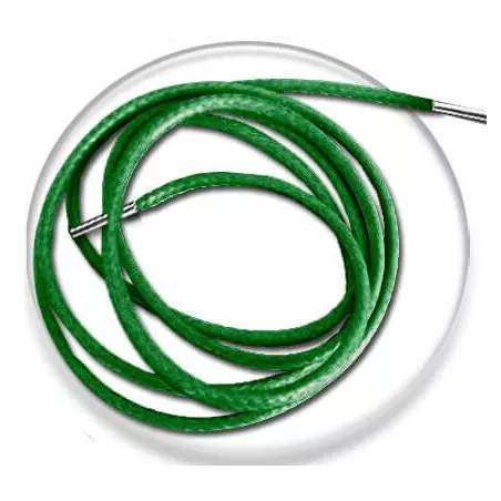 Lacets fins cirés en vert gazon pour vos chaussures