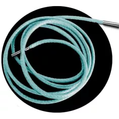 Lacets fins cirés en bleu pâle pour vos chaussures