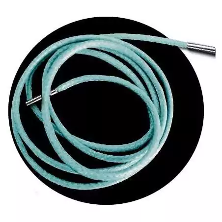 Lacets fins cirés en bleu pâle pour vos chaussures Lacets fins cirés en bleu pâle pour vos chaussures