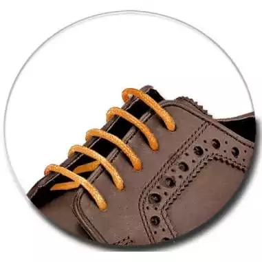 Lacets fins cirés en orange abricot pour vos chaussures