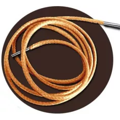 Lacets fins cirés en orange abricot pour vos chaussures