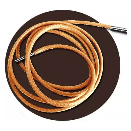 Lacets fins cirés en orange abricot pour vos chaussures