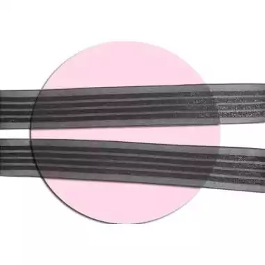 Lacets organza rayés satiné noir pour vos chaussures