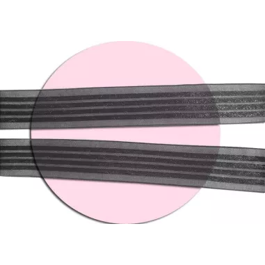 Lacets organza&nbsp;rayés&nbsp;satiné noir pour vos chaussures