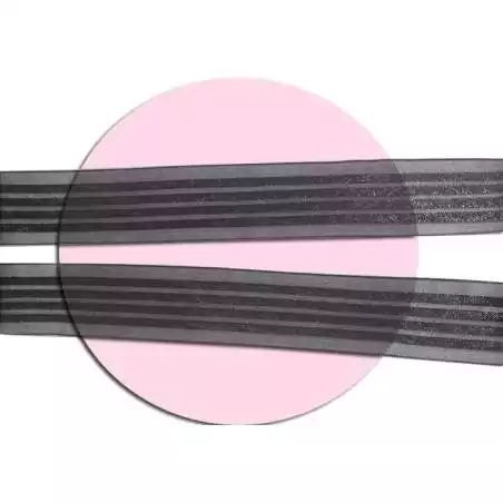 Lacets organza rayés satiné noir pour vos chaussures Lacets organza rayés satiné noir pour vos chaussures