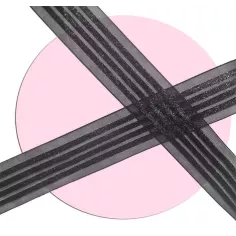 Lacets organza&nbsp;rayés&nbsp;satiné noir pour vos chaussures 2