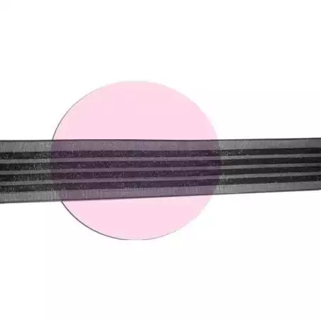 Lacets organza rayés satiné noir pour vos chaussures Lacets organza rayés satiné noir pour vos chaussures