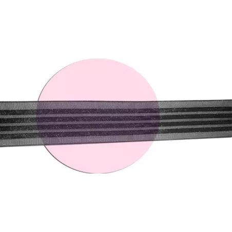 Lacets organza&nbsp;rayés&nbsp;satiné noir pour vos chaussures