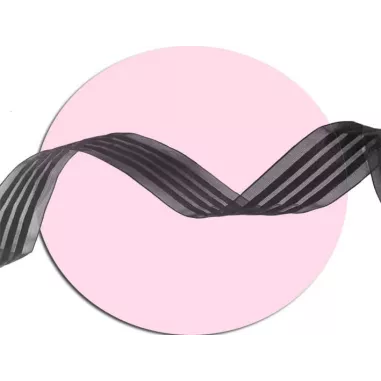 Lacets organza&nbsp;rayés&nbsp;satiné noir pour vos chaussures