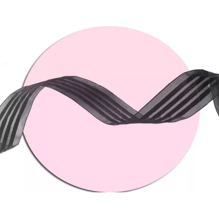 Lacets organza&nbsp;rayés&nbsp;satiné noir pour vos chaussures