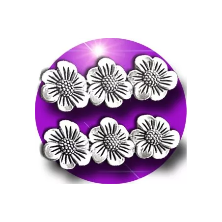 1 paire x ​barres métal fleurs argentées