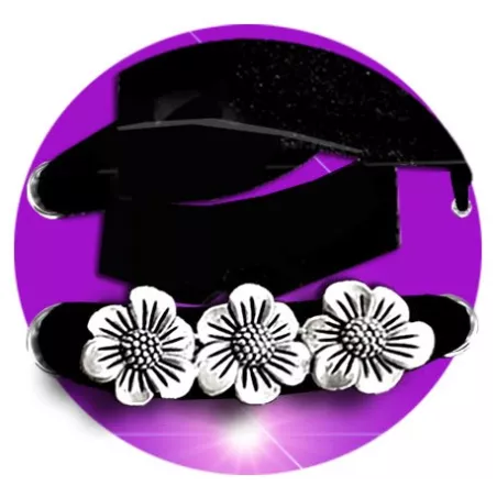 1 paire x ​barres métal fleurs argentées