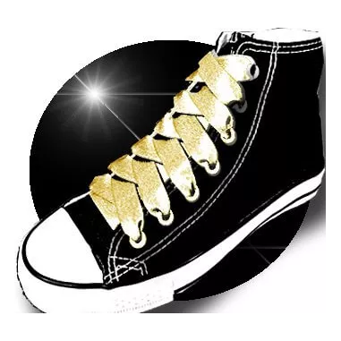 Lacets en satin&nbsp;pailleté doré doux pour vos chaussures