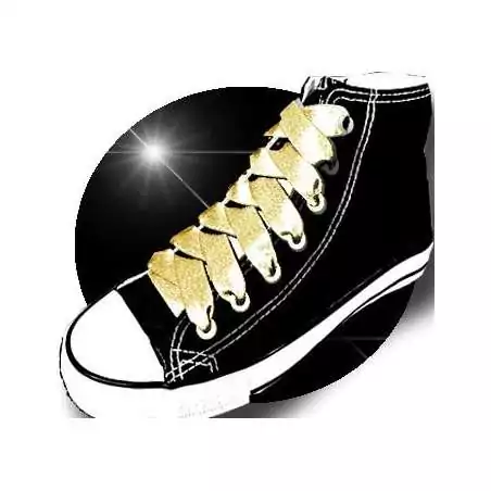 Lacets en satin pailleté doré doux pour vos chaussures Lacets en satin pailleté doré doux pour vos chaussures