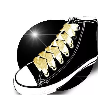 Lacets en satin&nbsp;pailleté doré doux pour vos chaussures