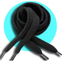 Lacets noirs épais en coton pour vos chaussures
