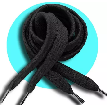 Lacets noirs épais en coton pour vos chaussures