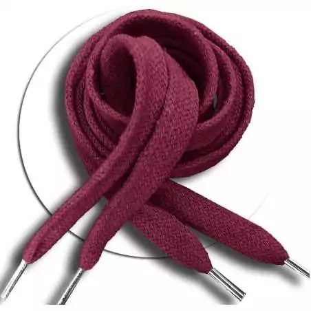 Lacets coton épais bordeaux pour vos chaussures