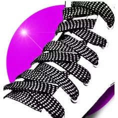 Lacets noirs&nbsp;facettes argentées pour vos chaussures