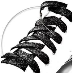 Lacets noirs paillettes pour vos chaussures