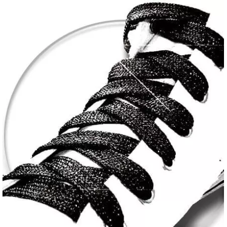 Lacets noirs paillettes pour vos chaussures