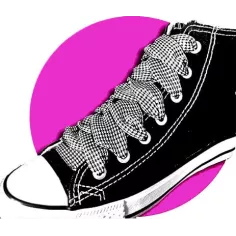 Lacets originaux pied de poule noir blanc en vente en…