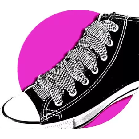 Lacets originaux pied de poule noir blanc en vente en…