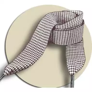 Lacets pied de poule café & blanc pour vos chaussures