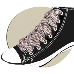 Lacets originaux pied de poule beige marron en vente en…