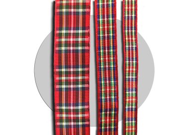 1 paire x lacets carreaux écossais rouges : 3 largeurs