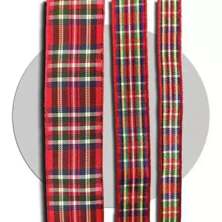 Lacets carreaux tartan rouges : 3  largeurs pour vos chaussures