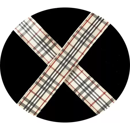 1 paire x lacets carreaux écossais beiges : 3 largeurs