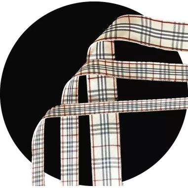 1 paire x lacets carreaux écossais beiges : 3 largeurs