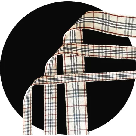 1 paire x lacets carreaux écossais beiges : 3 largeurs