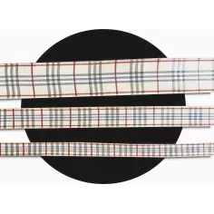 Lacets carreaux écossais beiges en 3 largeurs pour vos… 2