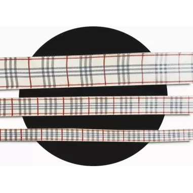 1 paire x lacets carreaux écossais beiges : 3 largeurs
