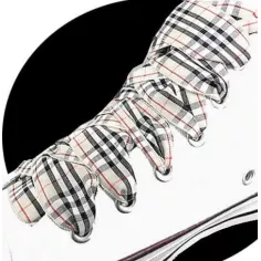 Lacets carreaux écossais beiges en 3 largeurs pour vos…